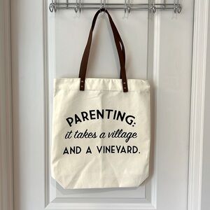 Canvas tote w/ zipper, NWOT